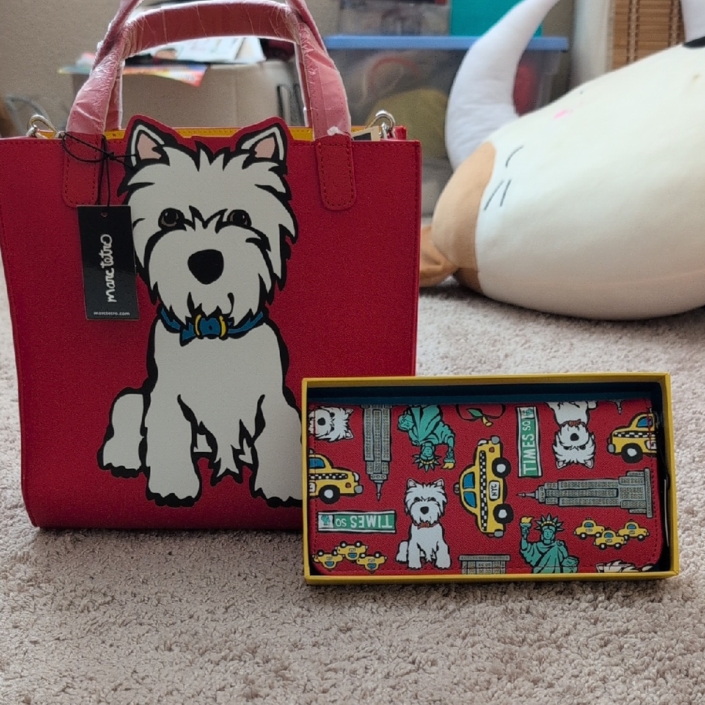Red Dog Carrier Tote and Wallet Set